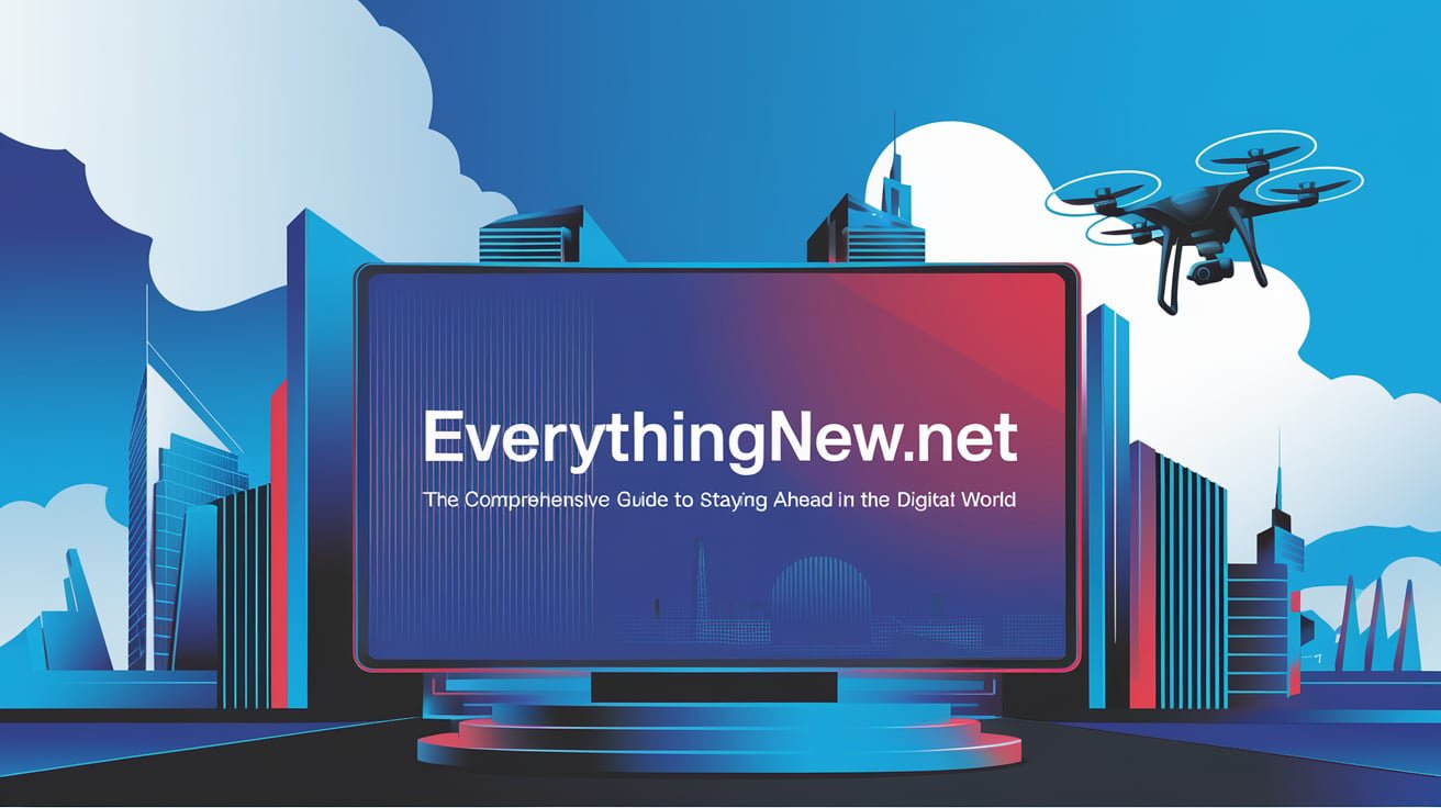 "EverythingNew.net logo with futuristic design, symbolizing innovation and digital transformation in a dynamic online environment."